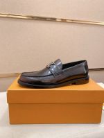 LV Black calfskin Leather Shoes-LV Man Business Leather Shoes